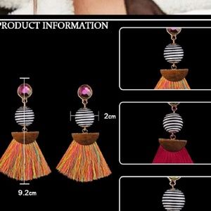 Jewelry - BOGOOO 50% Gray tassel earrings with round Jewelry - BOGOOO 50% Gray tassel earrings with round